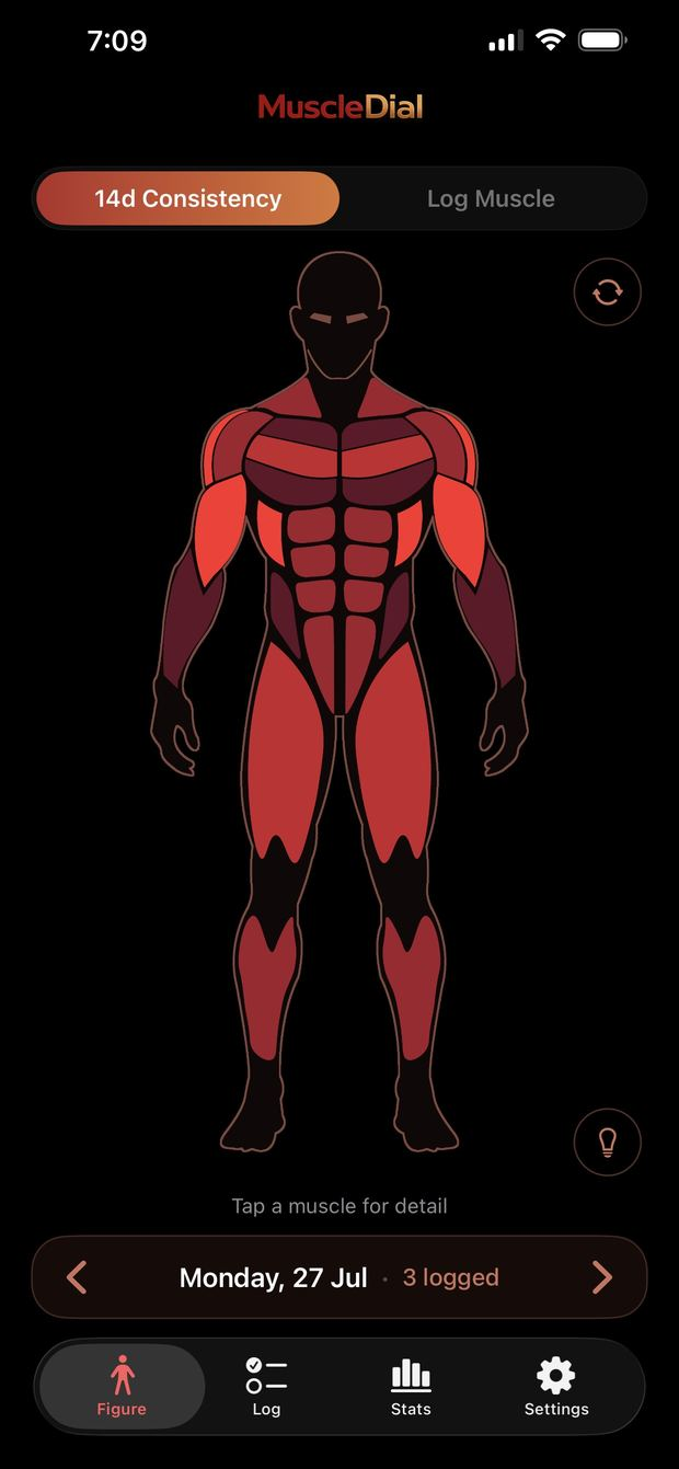 Red MuscleDial muscle consistency figure